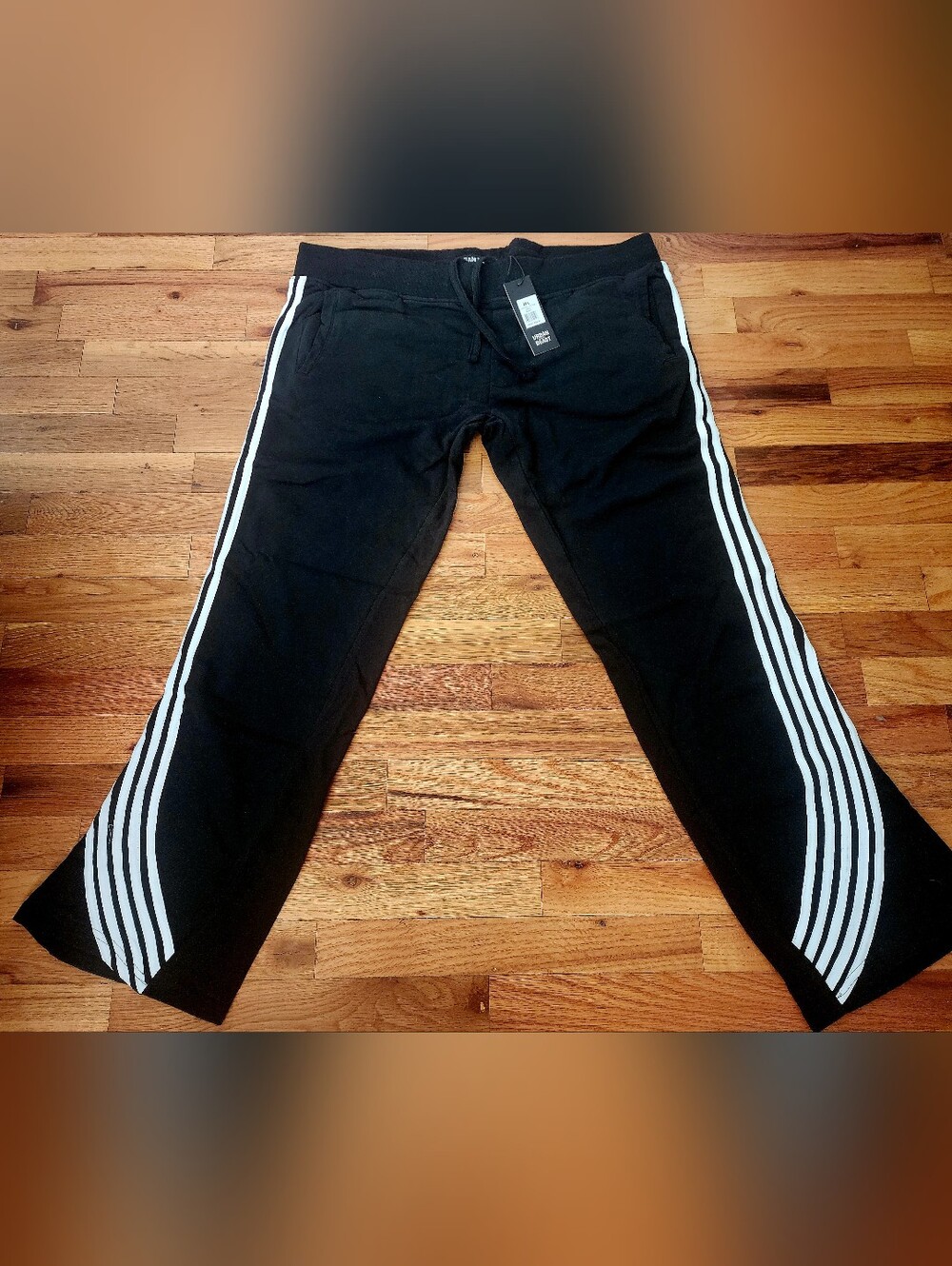 Men's Black Joggers with White Side Stripes